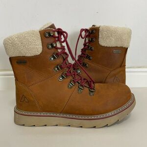 Alpine Design Lace Up Leather Boots Sz 8 Fur Lined 3M Thinsulate Water Resistant